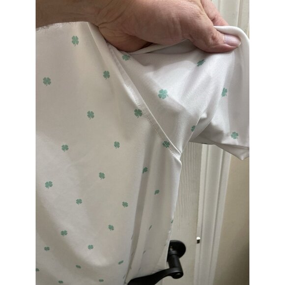 Straight Down Performance Golf Polo Shamrocks Print Men Size Small Duck Hunt - Picture 11 of 12
